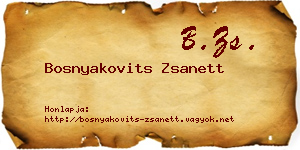 Bosnyakovits Zsanett névjegykártya